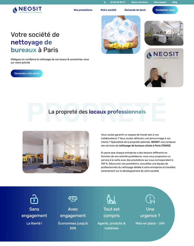 Un type de page service optimisé pour le SEO
